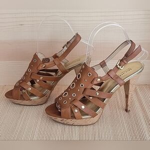 Michael Michael Kors Women's Brown Straps Laci Platform Heels Size 8.5 In Box